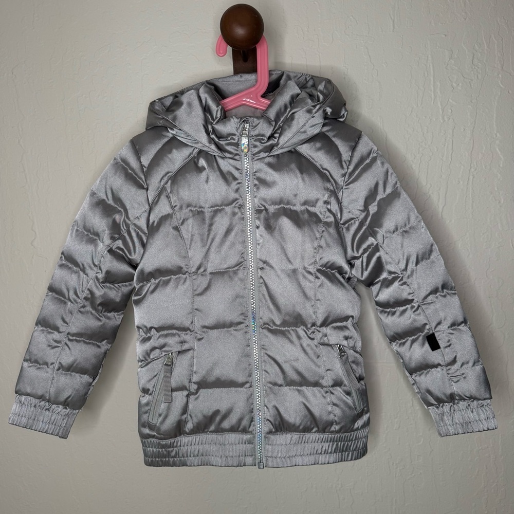 SPYDER Girls Bitsy Atlas Silver Puffer Jacket Winter Snow Ski Warm Size 4 - Picture 15 of 16
